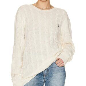 New Polo Ralph Lauren Cable Sweater in Andover Cream wool cashmere knit